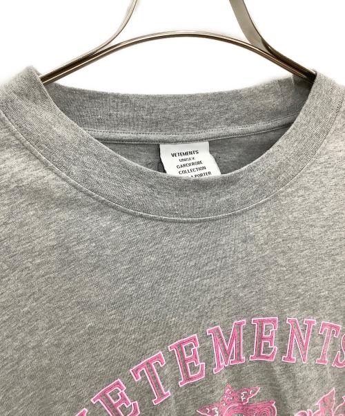 vetement（ヴェットモン）vetement (ヴェットモン) 半袖カットソー グレー サイズ:Mの古着・服飾アイテム