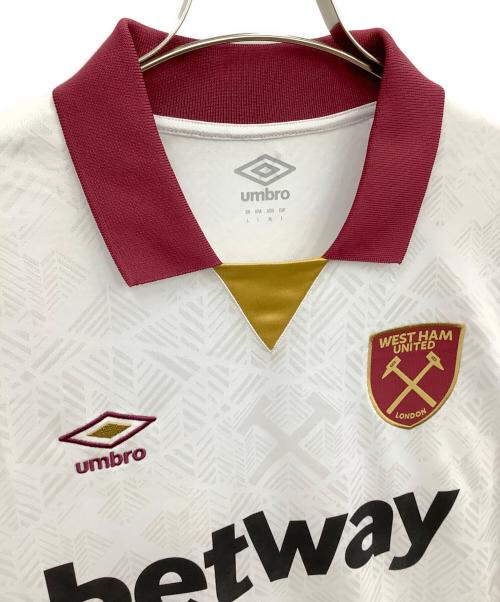 ウェストハム・ユナイテッドFC（ウェストハム・ユナイテッドFC）ウェストハム・ユナイテッドFC (ウェストハム・ユナイテッドFC) ゲームシャツ ホワイト サイズ:Lの古着・服飾アイテム