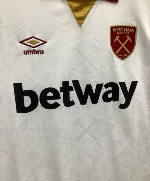 ウェストハム・ユナイテッドFC（ウェストハム・ユナイテッドFC）ウェストハム・ユナイテッドFC (ウェストハム・ユナイテッドFC) ゲームシャツ ホワイト サイズ:Lの古着・服飾アイテム