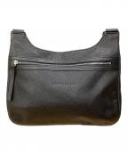 LONGCHAMPロンシャン）の古着「レザーショルダーバッグ」｜ブラック