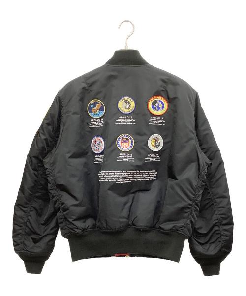 ALPHA（アルファ）ALPHA (アルファ) MA-1ジャケット ブラック×パープル サイズ:Lの古着・服飾アイテム