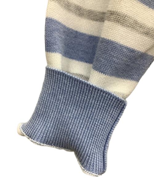 FEDELI（フェデーリ）FEDELI (フェデーリ) 薄手ニット ブルー×ホワイト サイズ:42の古着・服飾アイテム