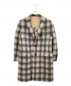 ETROエトロ）の古着「アルパカウールチェックコート」｜グレー