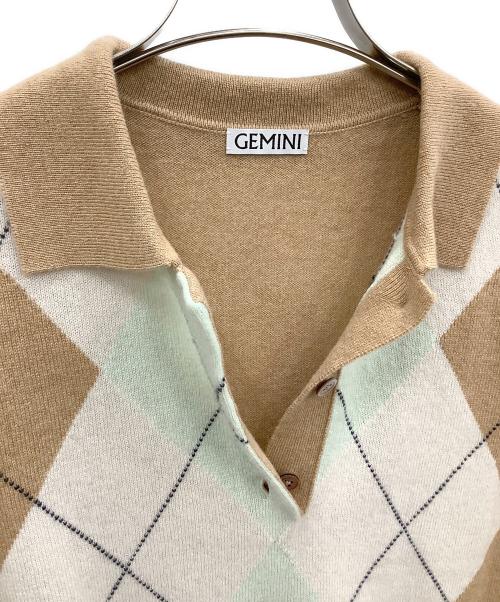 Gemini（ジェミニ）Gemini (ジェミニ) カシミアポロニット ブラウン サイズ:Fの古着・服飾アイテム