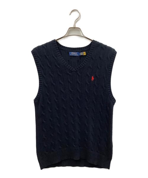POLO RALPH LAUREN（ポロ・ラルフローレン）POLO RALPH LAUREN (ポロ・ラルフローレン) ニットベスト ネイビー サイズ:Mの古着・服飾アイテム