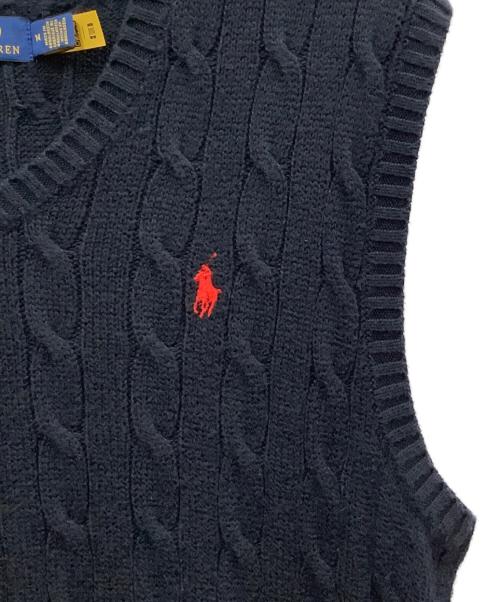 POLO RALPH LAUREN（ポロ・ラルフローレン）POLO RALPH LAUREN (ポロ・ラルフローレン) ニットベスト ネイビー サイズ:Mの古着・服飾アイテム