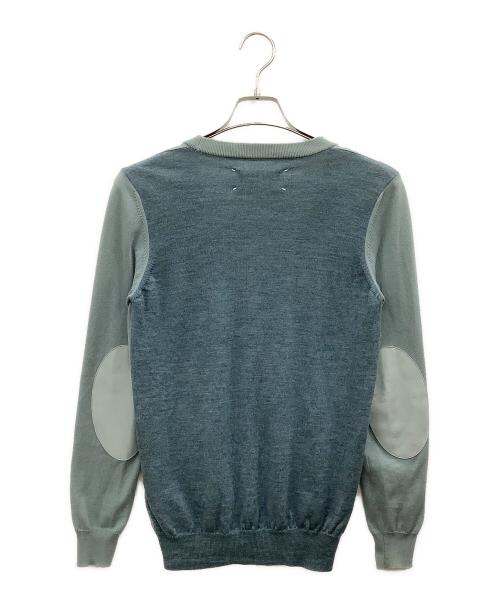 Maison Margiela（メゾンマルジェラ）Maison Margiela (メゾンマルジェラ) エルボーパッチカーディガン ブルー サイズ:XSの古着・服飾アイテム