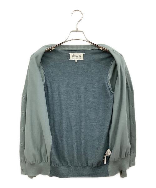 Maison Margiela（メゾンマルジェラ）Maison Margiela (メゾンマルジェラ) エルボーパッチカーディガン ブルー サイズ:XSの古着・服飾アイテム