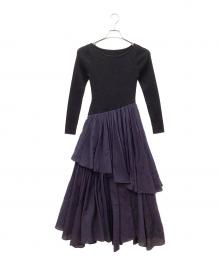 anuans（アニュアンス）の古着「長袖ワンピース」｜ネイビー