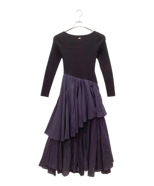 anuans（アニュアンス）anuans (アニュアンス) 長袖ワンピース ネイビー サイズ:Sの古着・服飾アイテム