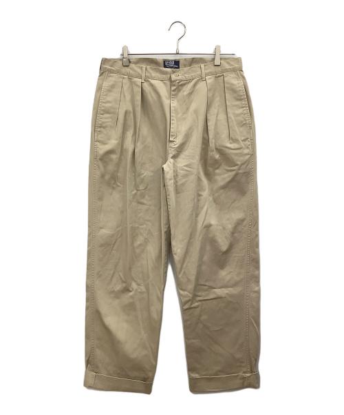 POLO RALPH LAUREN（ポロ・ラルフローレン）POLO RALPH LAUREN (ポロ・ラルフローレン) 2タックチノパン ベージュ サイズ:35/34の古着・服飾アイテム