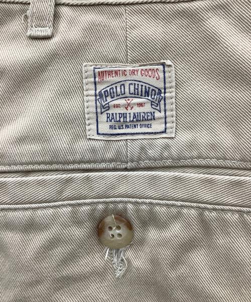 POLO RALPH LAUREN（ポロ・ラルフローレン）POLO RALPH LAUREN (ポロ・ラルフローレン) 2タックチノパン ベージュ サイズ:35/34の古着・服飾アイテム
