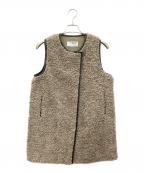 THREE DOTSスリードッツ）の古着「プードルボアロングベスト」｜ベージュ