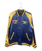 AVIREXアヴィレックス）の古着「リバーシブルスカジャン」｜ブルー×ゴールド