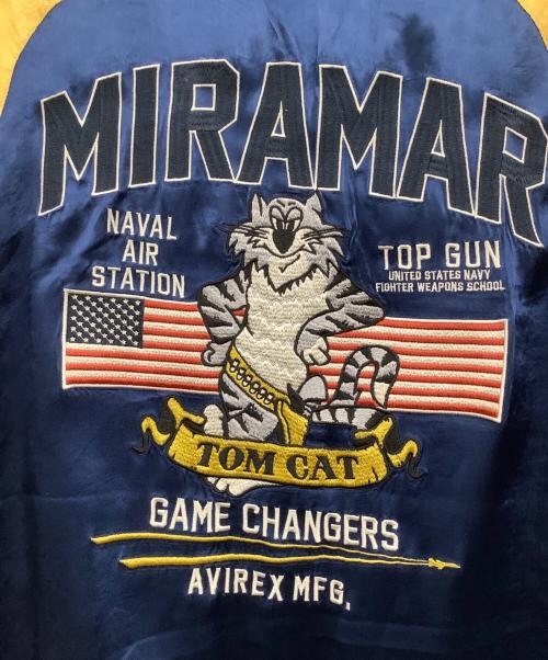 AVIREX（アヴィレックス）AVIREX (アヴィレックス) リバーシブルスカジャン ブルー×ゴールド サイズ:2XLの古着・服飾アイテム