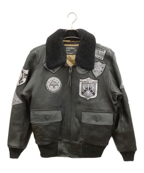 AVIREX（アヴィレックス）AVIREX (アヴィレックス) ラムレザージャケット ブラック サイズ:XLの古着・服飾アイテム