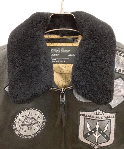 AVIREX（アヴィレックス）AVIREX (アヴィレックス) ラムレザージャケット ブラック サイズ:XLの古着・服飾アイテム