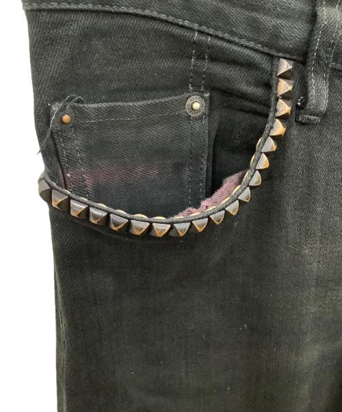 Hysteric Glamour（ヒステリックグラマー）Hysteric Glamour (ヒステリックグラマー) スタッズスリムストレッチデニムパンツ ブラック サイズ:30インチの古着・服飾アイテム
