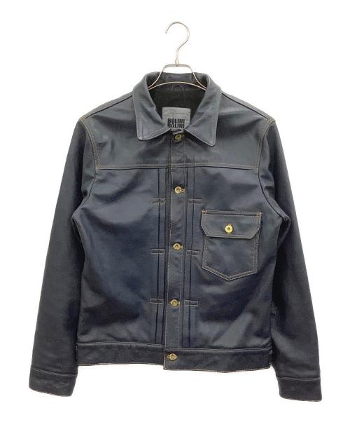 BOLINI（ボリーニ）BOLINI (ボリーニ) レザージャケット インディゴ サイズ:46の古着・服飾アイテム