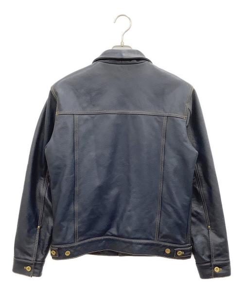 BOLINI（ボリーニ）BOLINI (ボリーニ) レザージャケット インディゴ サイズ:46の古着・服飾アイテム