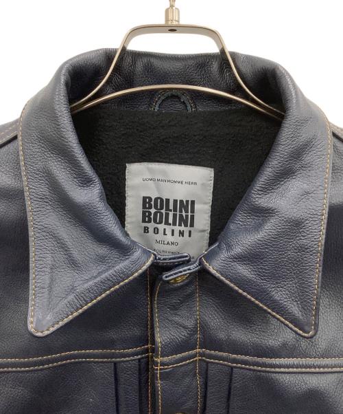 BOLINI（ボリーニ）BOLINI (ボリーニ) レザージャケット インディゴ サイズ:46の古着・服飾アイテム