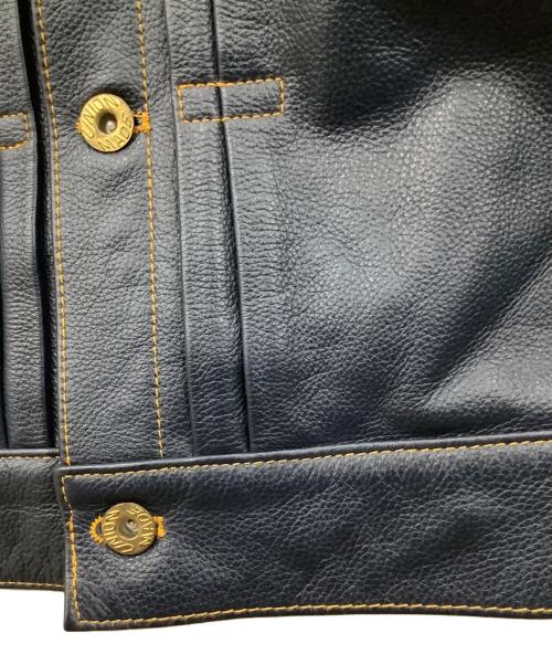 BOLINI（ボリーニ）BOLINI (ボリーニ) レザージャケット インディゴ サイズ:46の古着・服飾アイテム