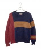 CULLNIクルニ）の古着「厚手ニット」｜ネイビー×ブラウン