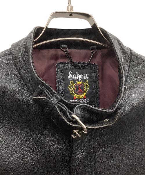 Schott（ショット）Schott (ショット) シングルレザーライダースジャケット ブラック サイズ:Lの古着・服飾アイテム