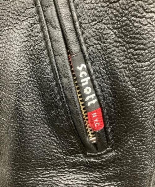 Schott（ショット）Schott (ショット) シングルレザーライダースジャケット ブラック サイズ:Lの古着・服飾アイテム