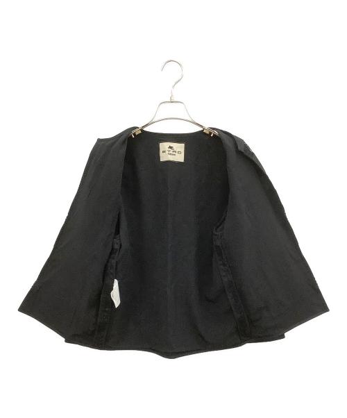 ETRO（エトロ）ETRO (エトロ) ノーカラージャケット ブラック サイズ:40の古着・服飾アイテム