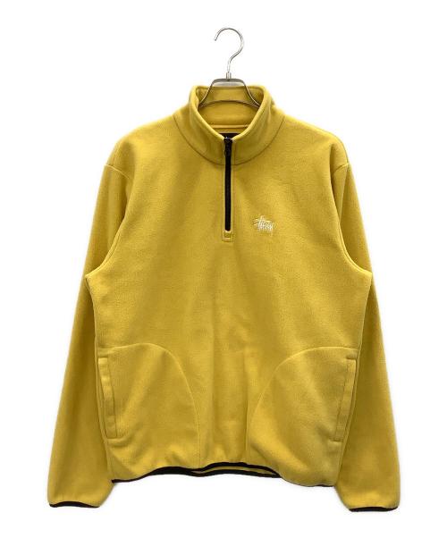 stussy（ステューシー）stussy (ステューシー) ハーフジップスウェット イエロー サイズ:Lの古着・服飾アイテム