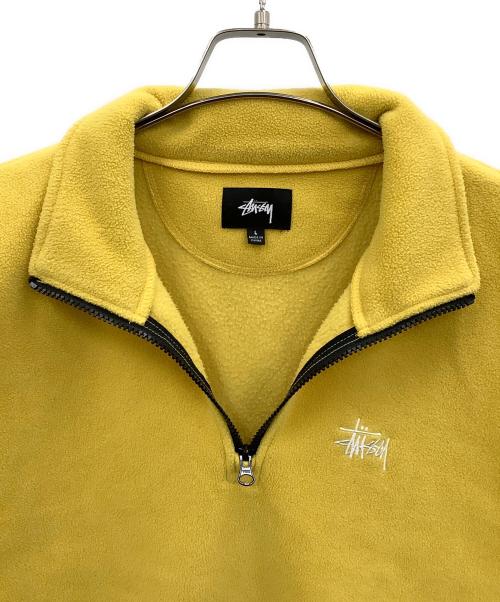 stussy（ステューシー）stussy (ステューシー) ハーフジップスウェット イエロー サイズ:Lの古着・服飾アイテム