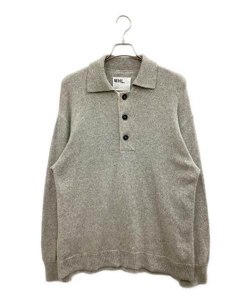 MHL（エムエイチエル）MHL (エムエイチエル) WASHABLE DRY WOOL KNITWEAR グレー サイズ:Lの古着・服飾アイテム