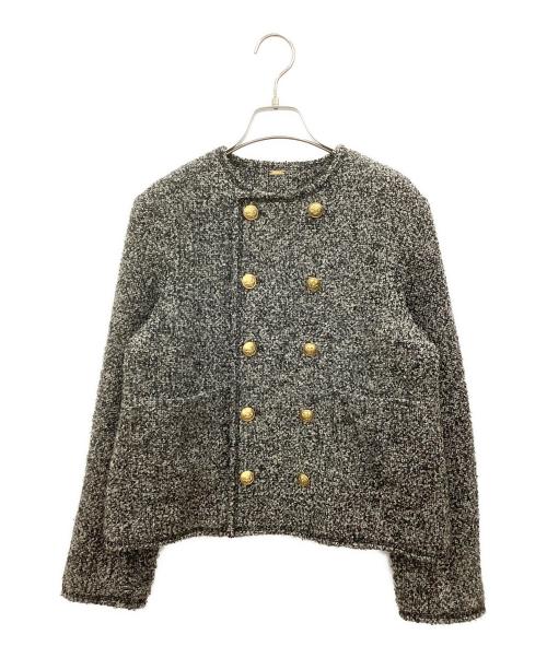 Mila Owen（ミラオーウェン）Mila Owen (ミラオーウェン) コンパクトダブルツィードジャケット グレーの古着・服飾アイテム