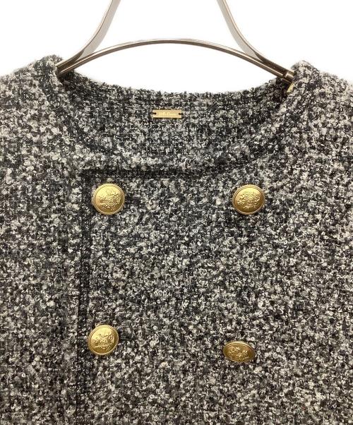 Mila Owen（ミラオーウェン）Mila Owen (ミラオーウェン) コンパクトダブルツィードジャケット グレーの古着・服飾アイテム