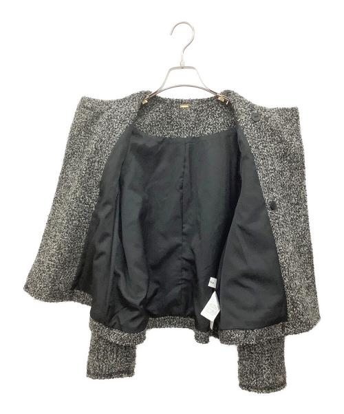 Mila Owen（ミラオーウェン）Mila Owen (ミラオーウェン) コンパクトダブルツィードジャケット グレーの古着・服飾アイテム