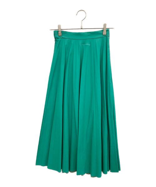 MM6 Maison Margiela（エムエムシックスメゾンマルジェラ）MM6 Maison Margiela (エムエムシックスメゾンマルジェラ) エコレザープリーツスカート グリーン サイズ:36の古着・服飾アイテム