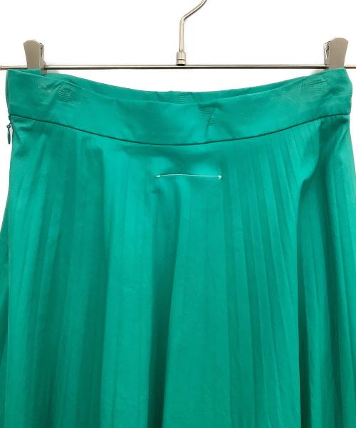 MM6 Maison Margiela（エムエムシックスメゾンマルジェラ）MM6 Maison Margiela (エムエムシックスメゾンマルジェラ) エコレザープリーツスカート グリーン サイズ:36の古着・服飾アイテム