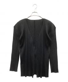 PLEATS PLEASE（プリーツプリーズ）の古着「薄手カーディガン」｜ブラック