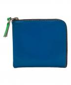COMME des GARCONSコムデギャルソン）の古着「LEATHER ZIP FLUO WALLET」｜ブルー×レッド