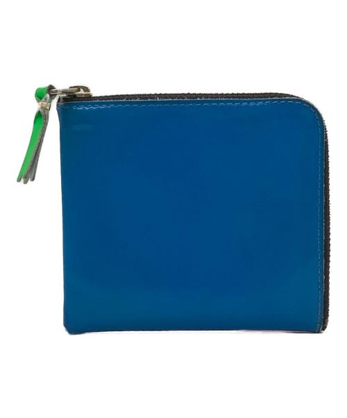 COMME des GARCONS（コムデギャルソン）COMME des GARCONS (コムデギャルソン) LEATHER ZIP FLUO WALLET ブルー×レッド サイズ:−の古着・服飾アイテム