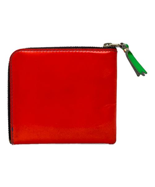 COMME des GARCONS（コムデギャルソン）COMME des GARCONS (コムデギャルソン) LEATHER ZIP FLUO WALLET ブルー×レッド サイズ:−の古着・服飾アイテム