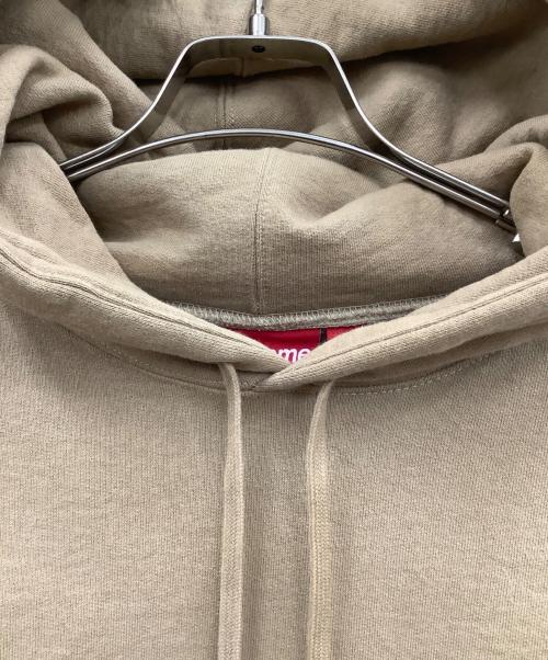 SUPREME（シュプリーム）SUPREME (シュプリーム) Micro Logo Hooded Sweatshirt ライトタン サイズ:Lの古着・服飾アイテム