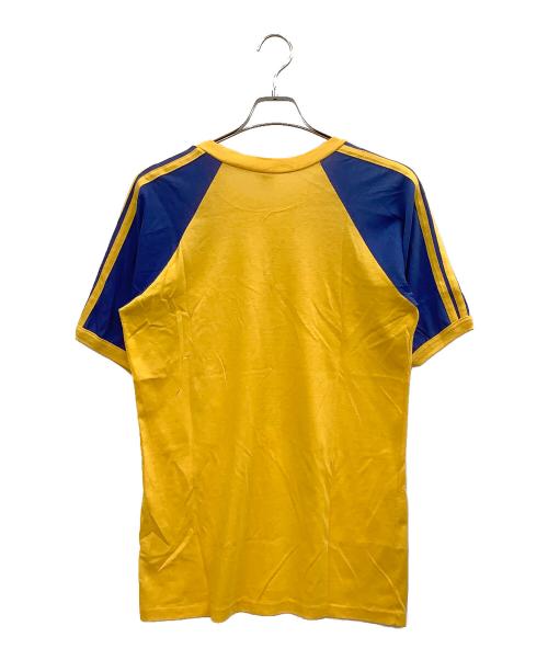 adidas（アディダス）adidas (アディダス) 半袖カットソー イエロー×ブルー サイズ:Lの古着・服飾アイテム