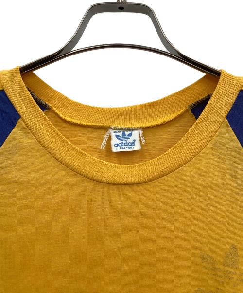 adidas（アディダス）adidas (アディダス) 半袖カットソー イエロー×ブルー サイズ:Lの古着・服飾アイテム