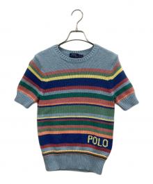 POLO RALPH LAUREN（ポロ・ラルフローレン）の古着「薄手ニット」｜ブルー×ピンク