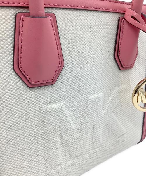 MICHAEL KORS（マイケル・コース）MICHAEL KORS (マイケル・コース) 2WAYバッグ ベージュ×ピンクの古着・服飾アイテム