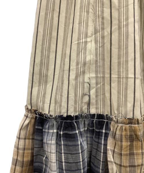 UNGRID（アングリッド）UNGRID (アングリッド) アングリッド リメイクチェックマキシスカート ベージュ サイズ:Fの古着・服飾アイテム