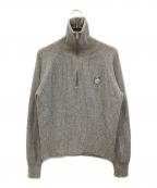 maison kitsuneメゾンキツネ）の古着「ボールドフォックスヘッド ハーフジップニット」｜グレー