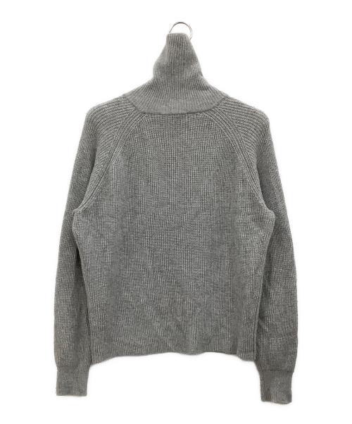 maison kitsune（メゾンキツネ）maison kitsune (メゾンキツネ) ボールドフォックスヘッド ハーフジップニット グレー サイズ:XSの古着・服飾アイテム